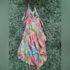 Rainbow mini halter dress